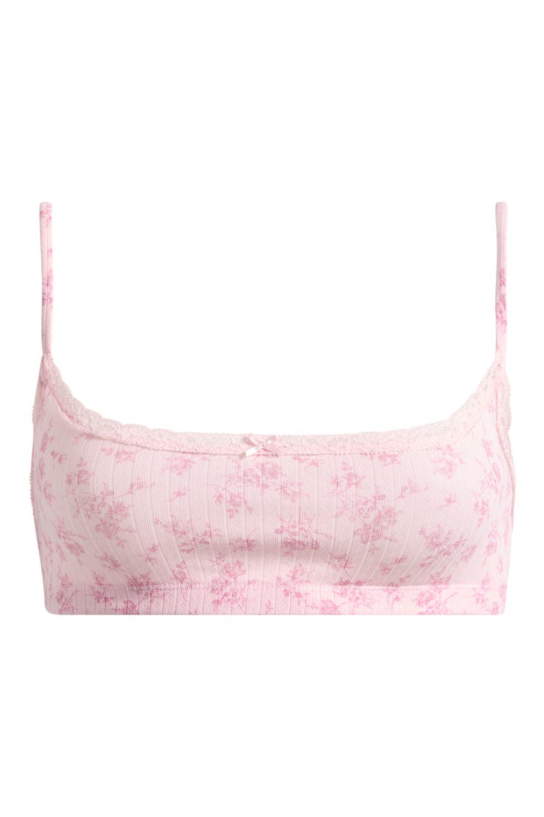 Pointelle Scoop Bralette, Main, color, BLOOM DAINTY FLORAL