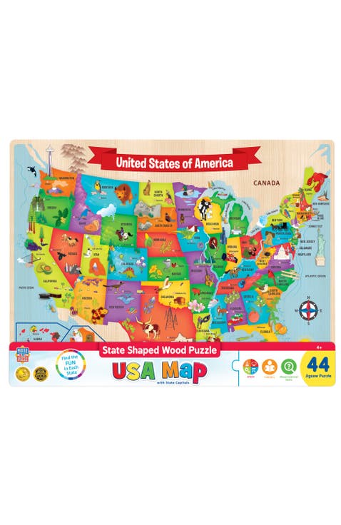 USA Map - 44 Piece Wood Jigsaw Puzzle