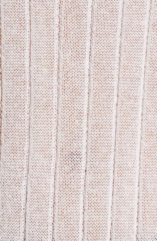 Solid & Striped The Nicki Rib Long Sleeve Linen Blend Cover-up Dress In Brule