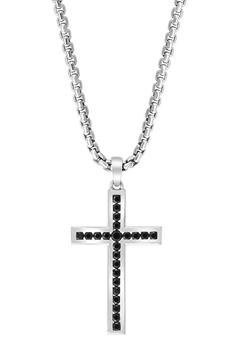 925 Sterling Silver ,Black Spinel Pendant, Alternate, color, Hematite and FW Blush Pearl