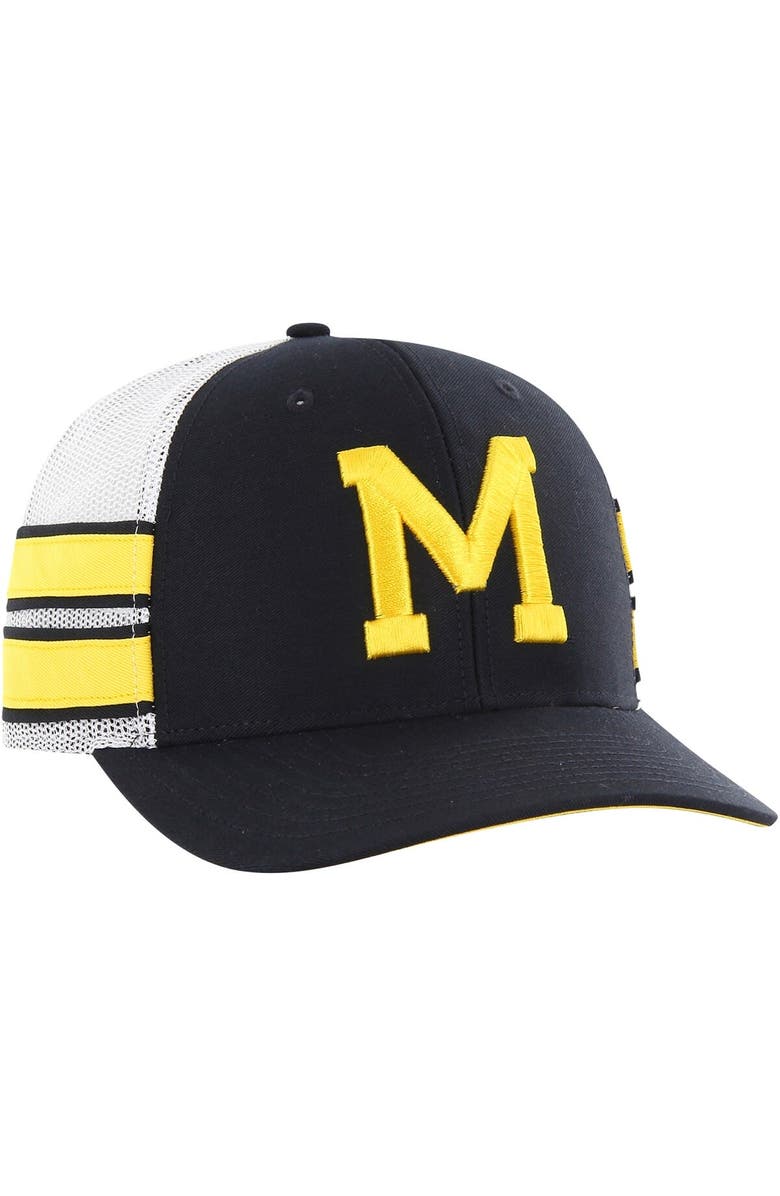 '47 Men's '47 Navy Michigan Wolverines Straight Eight Adjustable Trucker Hat, Alternate, color, Navy