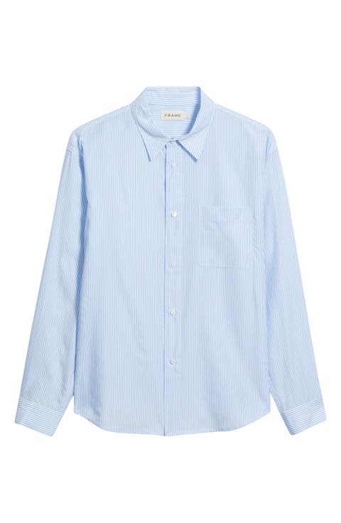 Stripe Relaxed Fit Button-Up Shirt