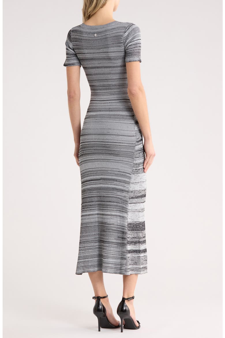 Stripe Short Sleeve Maxi Sweater Dress, Alternate, color, GRAY