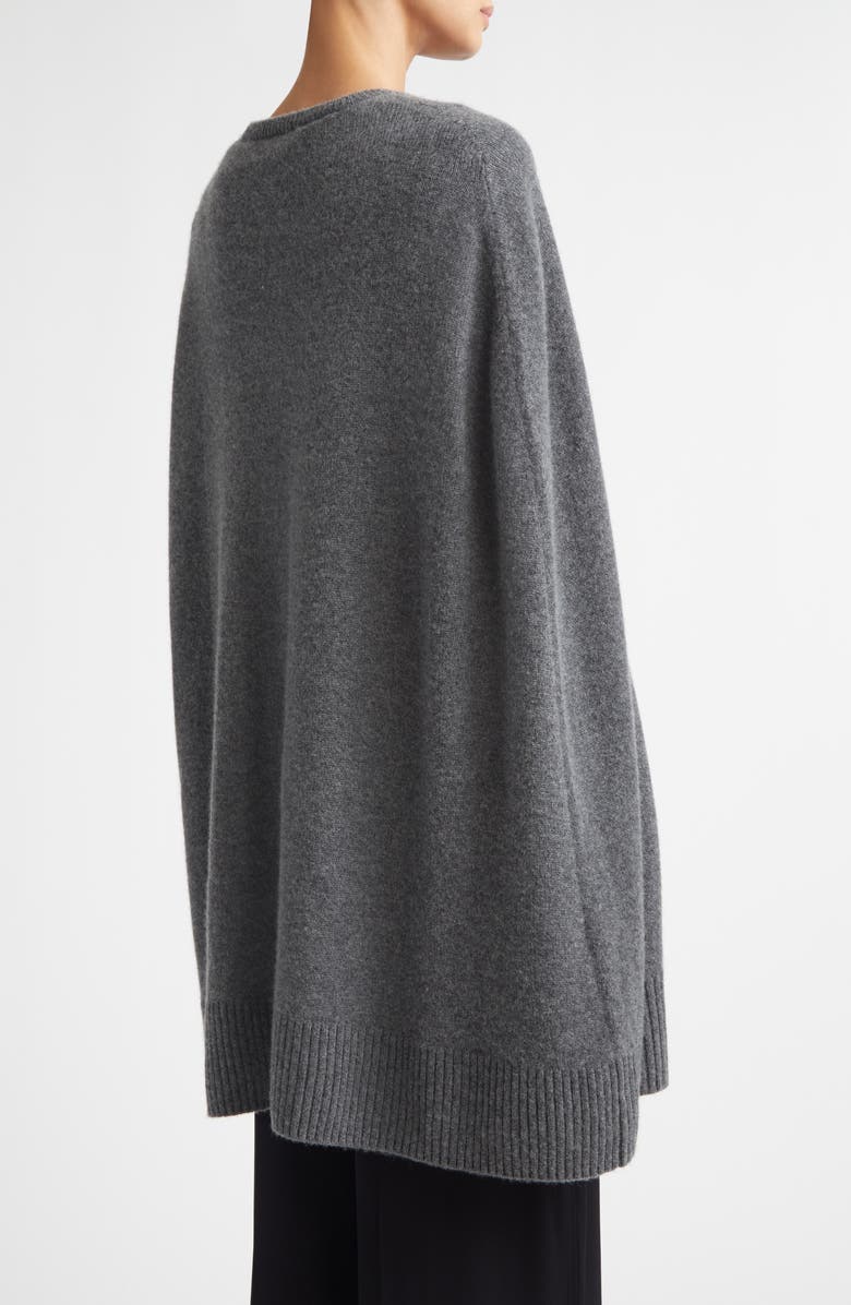 TOTEME Cashmere Crewneck Cape Sweater, Alternate, color, Dark Grey Melange