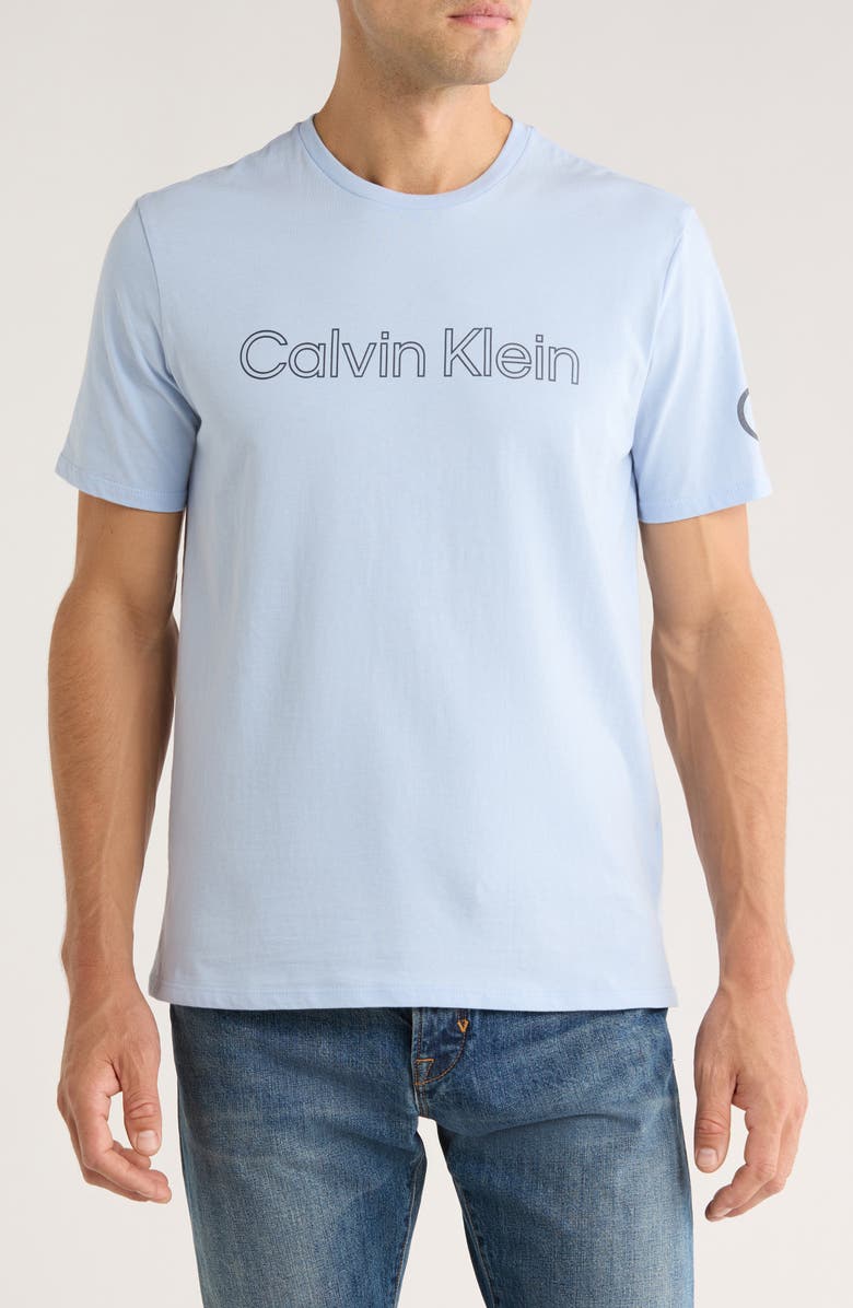 Calvin Klein Traveling Logo Graphic T-Shirt, Main, color, Kentucky Blue