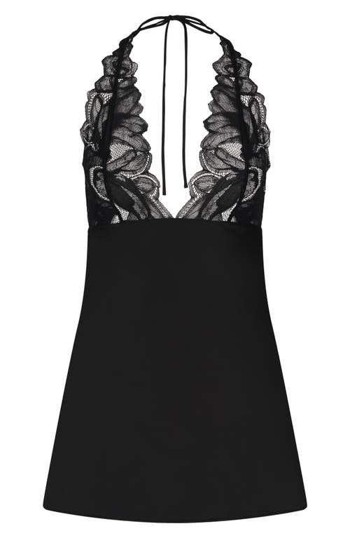 Hunkemöller Billie Hater Lace Trim Chiffon Chemise in Black  product