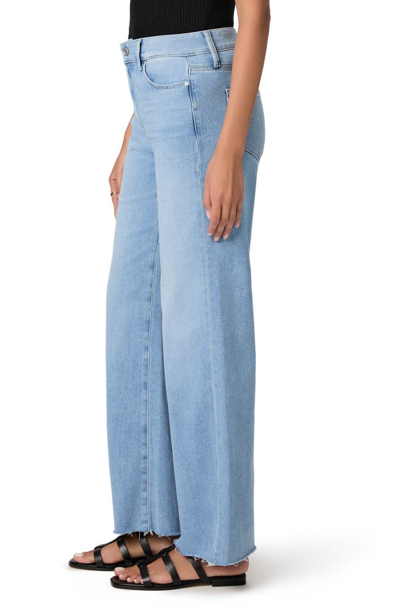 PAIGE Anessa Raw Hem High Waist Wide Leg Jeans, Alternate, color, Santorini Sky