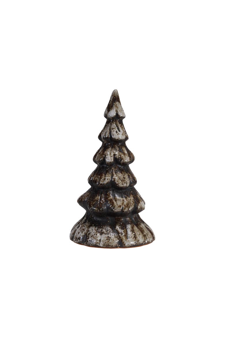 Stoneware Tree in Reactive Glaze, Matte Brown, Main, color, Brown