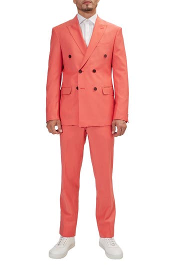 Ron Tomson Super 120s Wool Double Breasted Tuxedo Jacket