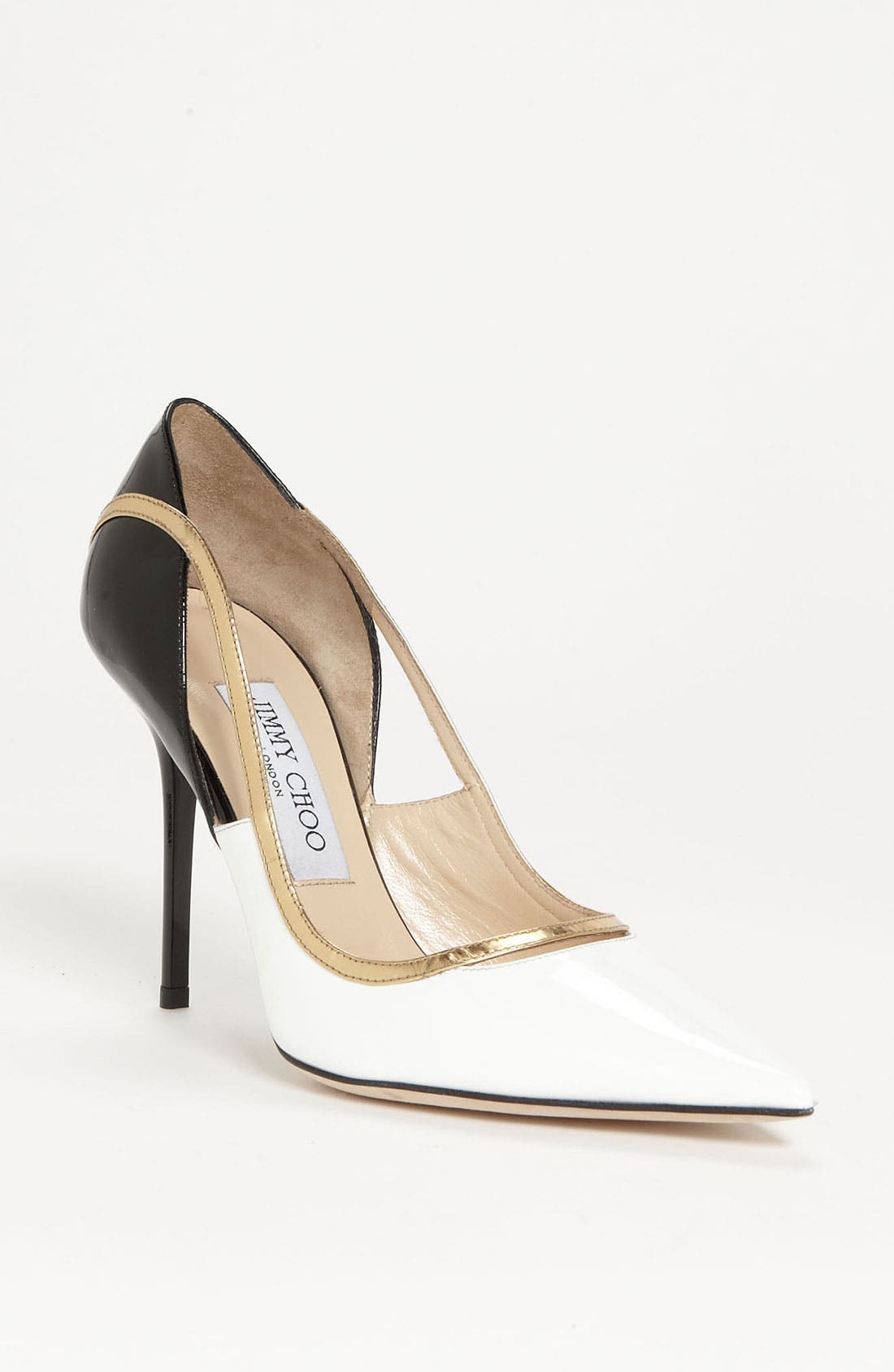 'Vero' Pump, Main, color, WHITE/ BLACK/ GOLD