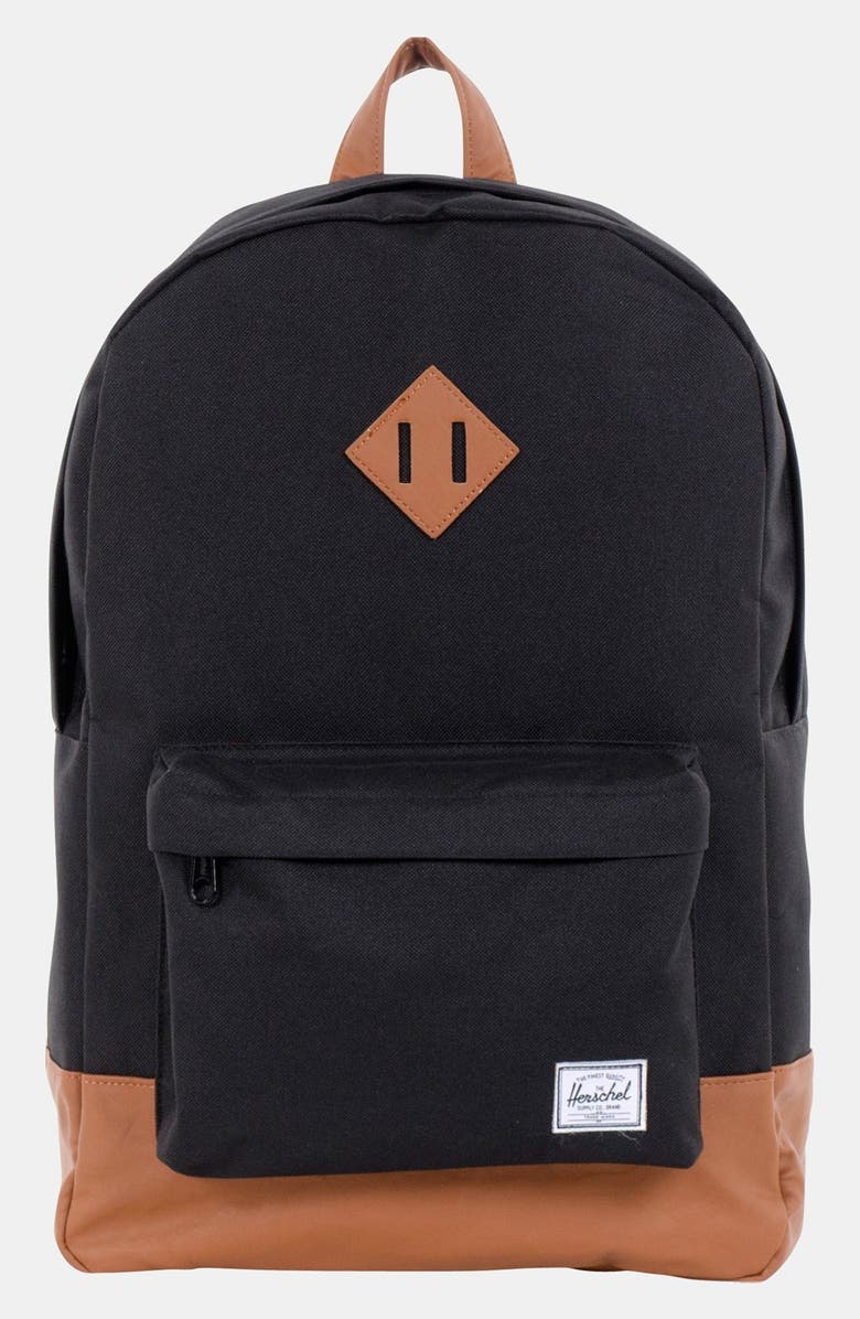 Herschel Supply Co. 'Heritage Plus' Leather Trim Backpack, Main, color,