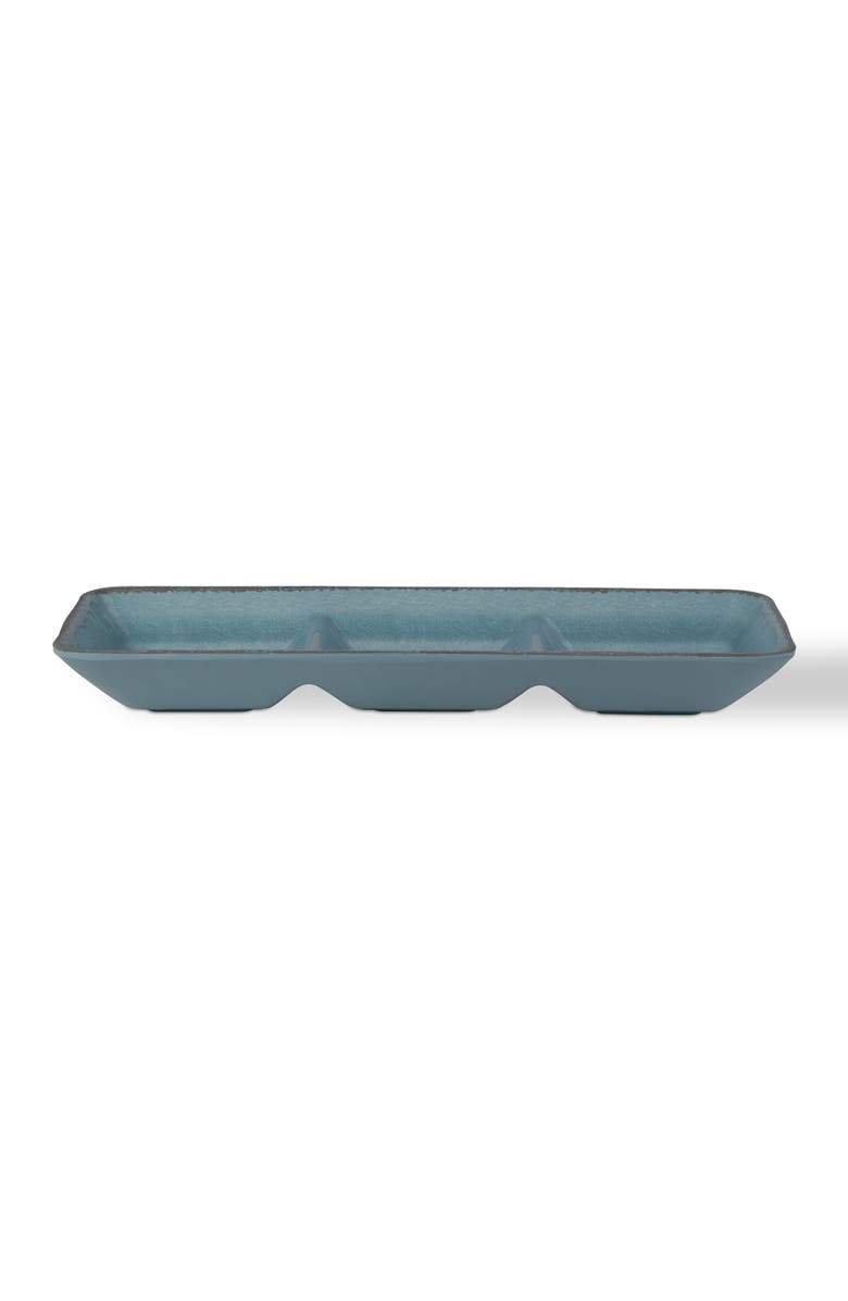 tag Veranda Melamine Divided Serving Dish Aqua Blue Perfect for Spring, Main, color, Blue