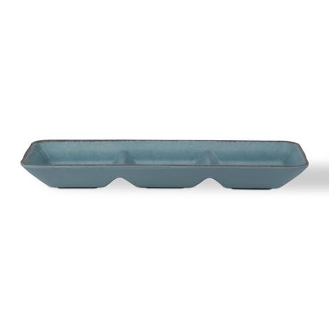 Veranda Melamine Divided Serving Dish Aqua Blue Perfect for Spring