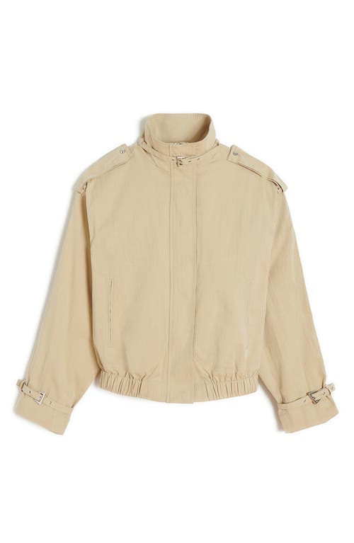 Apparis Thea Balloon Sleeve Rain Jacket In Sandstone