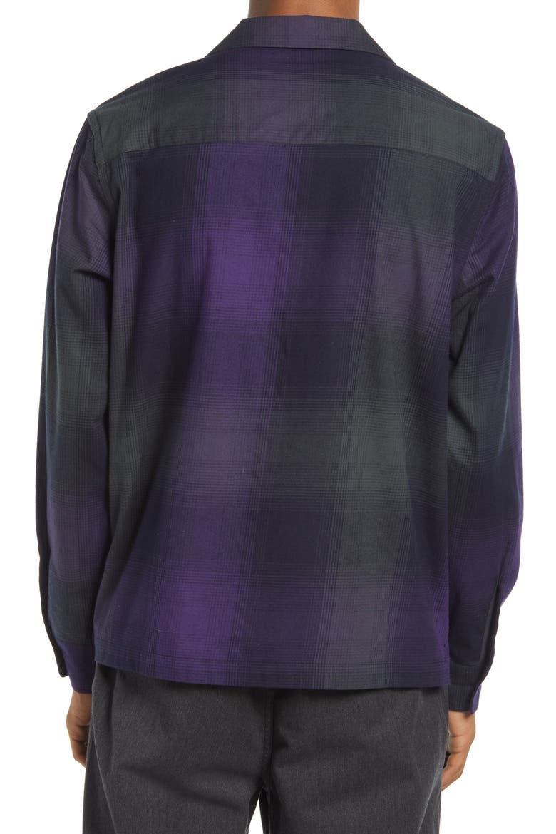 Marco Plaid Flannel Men's Button-Up Shirt, Alternate, color, AMETHYST