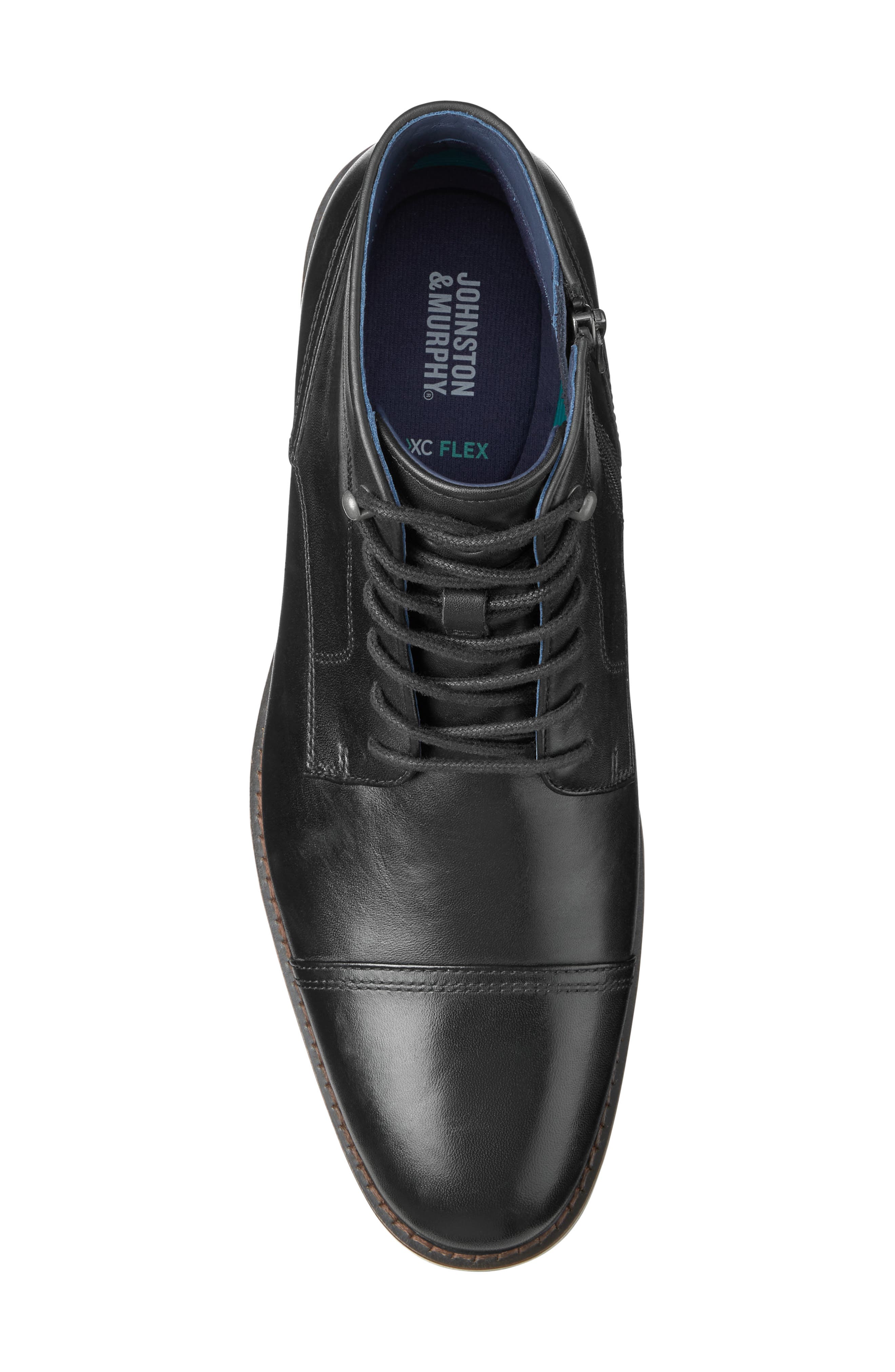 XCFlex® Daylen Cap Toe Boot, Alternate, color, BLACK HAND-FINISHED FULL GRAIN