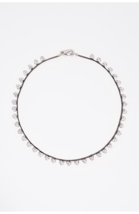 Aged Crystal Hearts Necklace