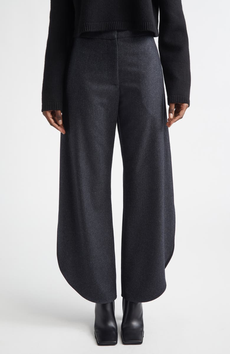 Alaïa Petal Merino Wool Pants, Main, color, Anthracite