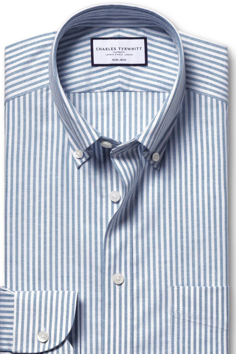 Non-Iron Stretch Oxford Shirt, Alternate, color, Royal Blue