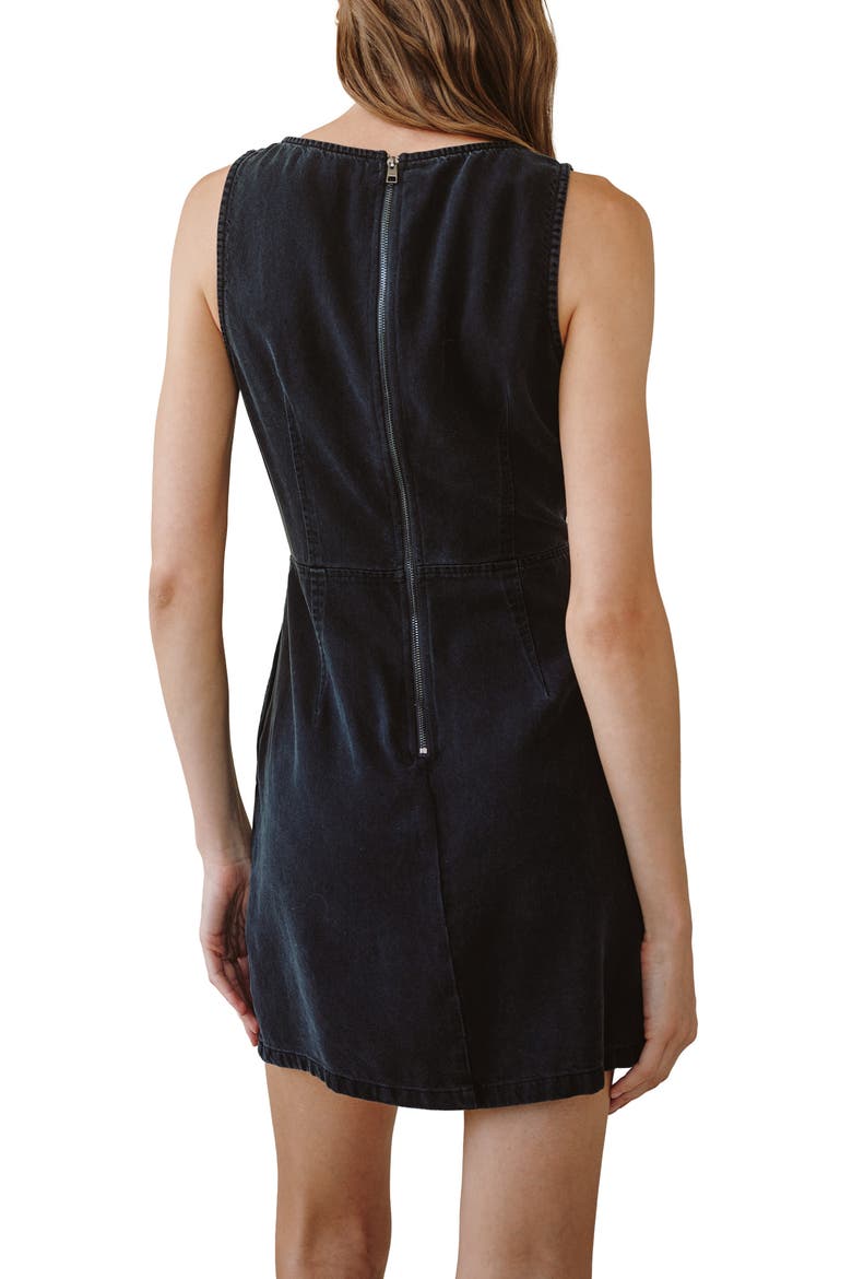Fitted Lyocell Minidress, Alternate, color, DARK GRAPHITE WASH