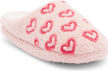 Multi Heart Faux Shearling Clog