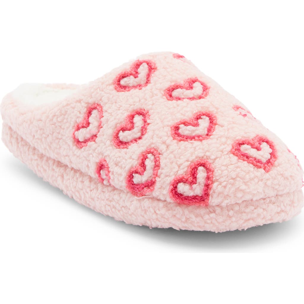 Honeydew Multi Heart Faux Shearling Clog In Pink