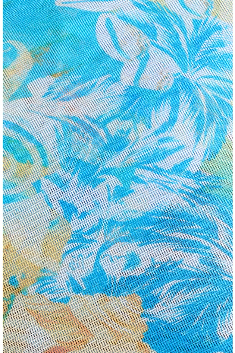 Isla Drawstring Cover-Up Miniskirt, Alternate, color, LIMONCELLO LAGOON