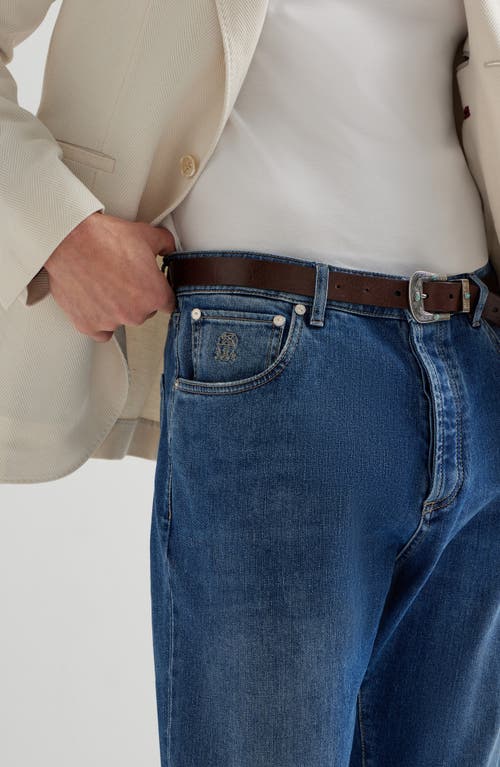 Brunello Cucinelli Leisure Fit Five-pocket Trousers In Blue