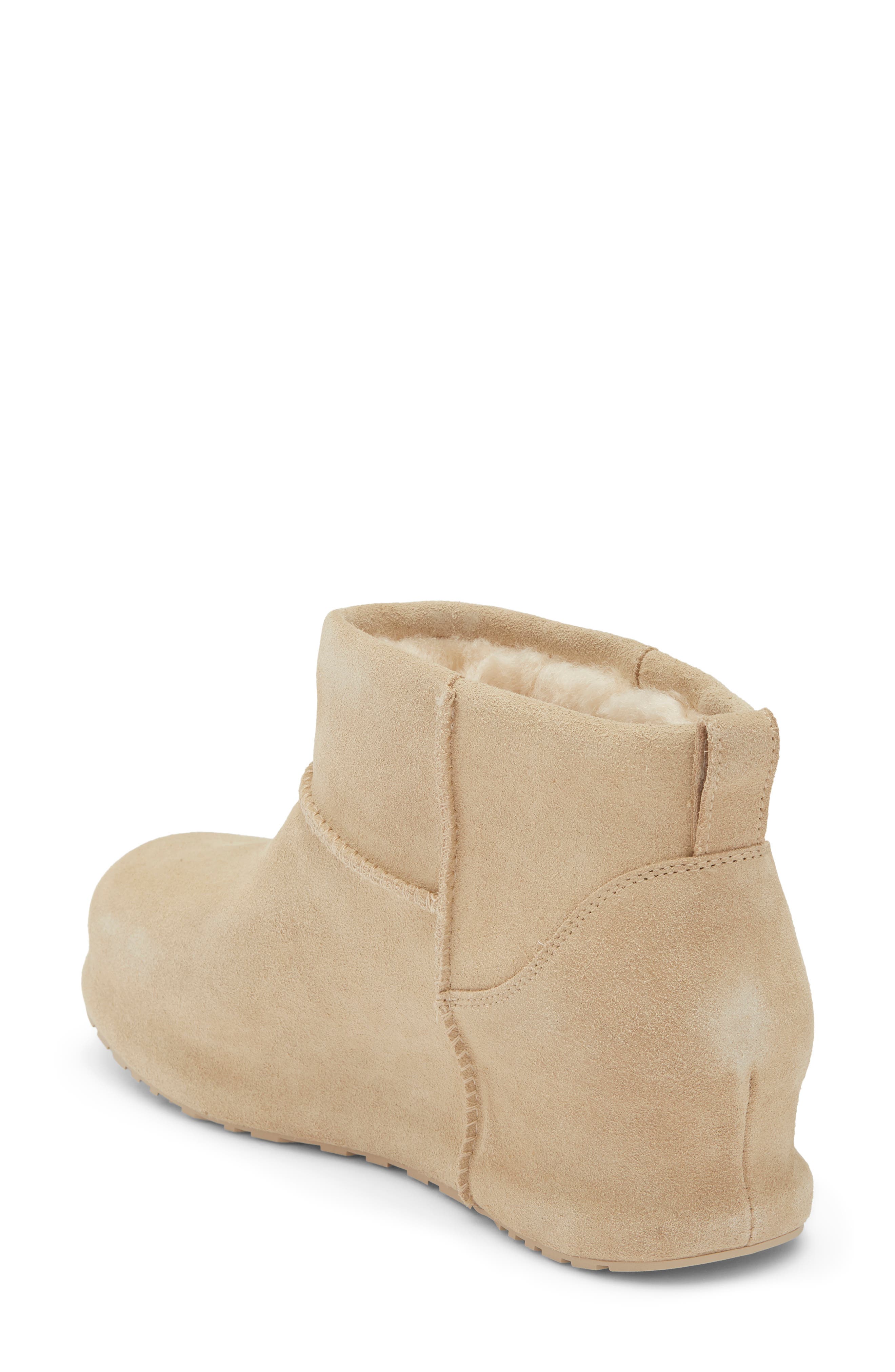 Classic Mini Enwrap Genuine Shearling Leather Boot, Alternate, color, MUSTARD SEED