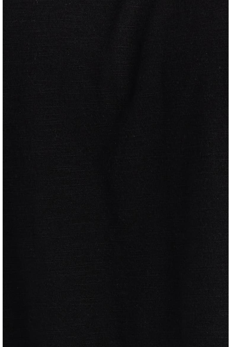 Pleated Cap Sleeve T-Shirt, Alternate, color, BLACK