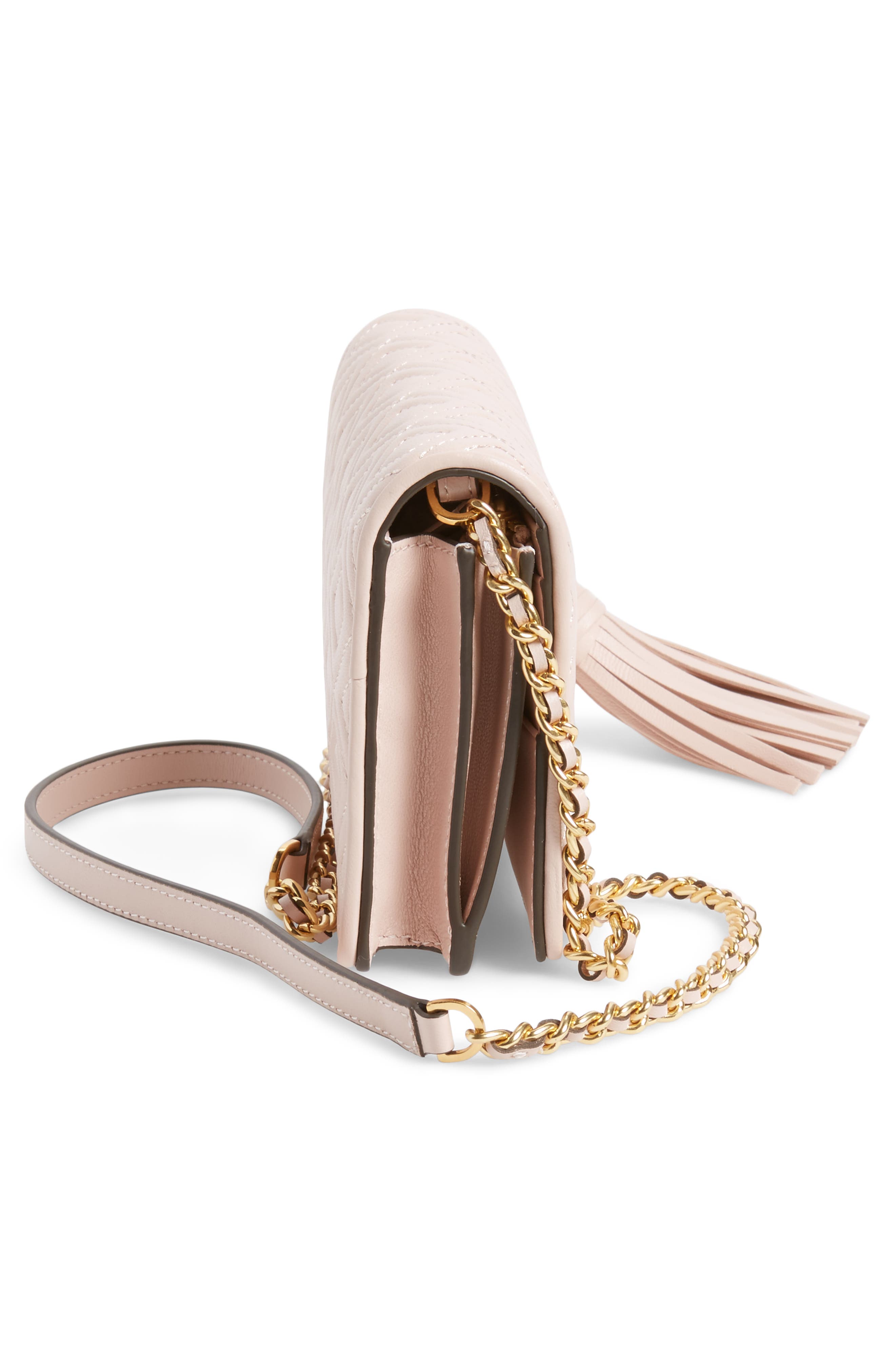 Fleming Leather Wallet/Crossbody, Alternate, color, SHELL PINK