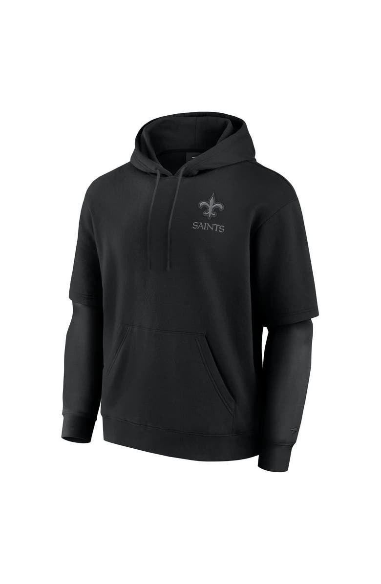 FANATICS Unisex Fanatics Black New Orleans Saints Sleek Elements Pullover Hoodie, Alternate, color, Black