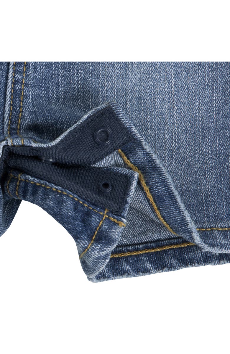 Levi's Smiley T-Shirt & Denim Shortalls Set, Alternate, color, True Navy