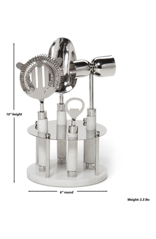 Roselli Trading Company Roman Marble 6-piece Bar Tool Set In Silver