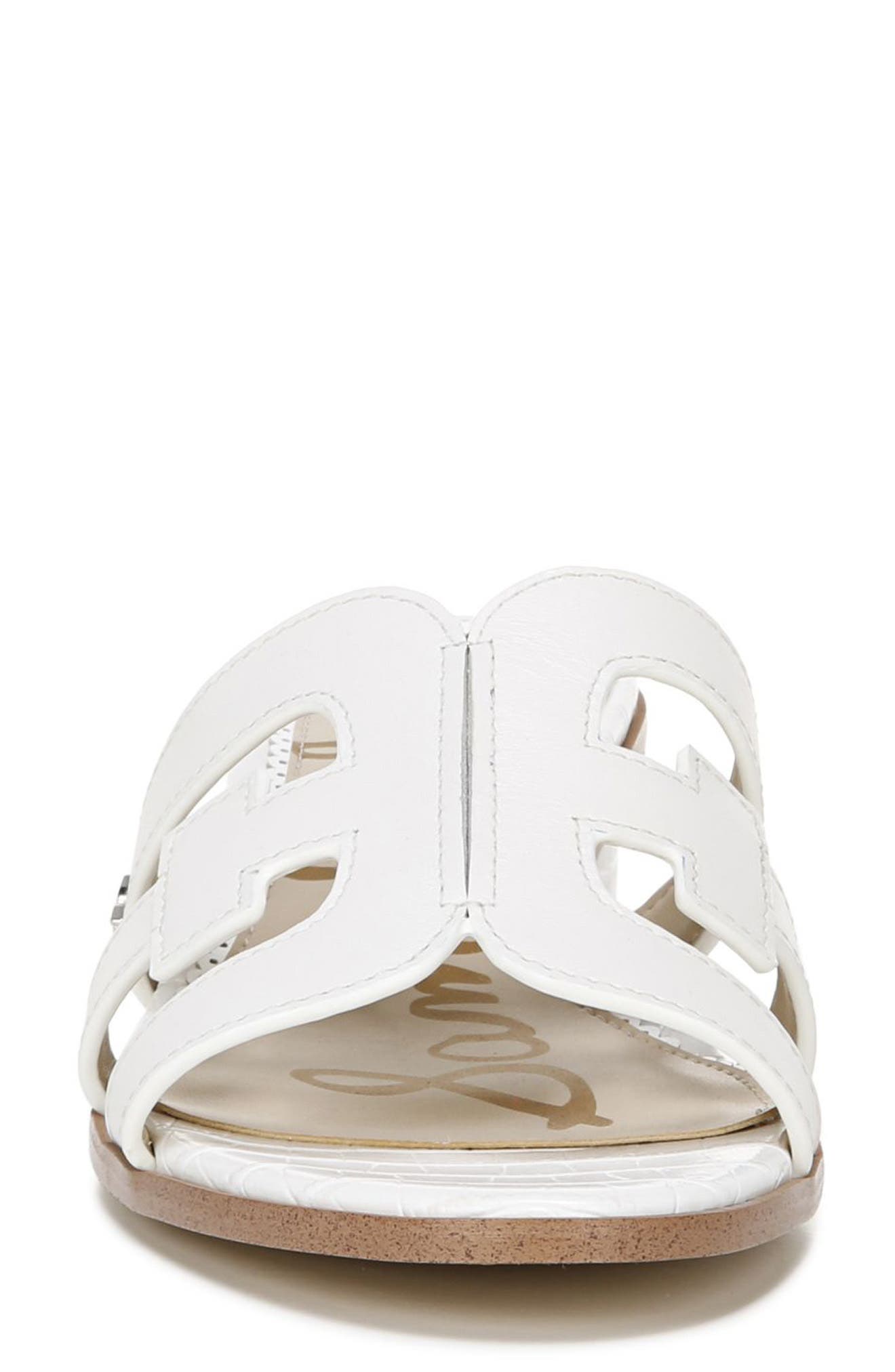 Illie Logo Strap Slide Sandal, Alternate, color, BRIGHT WHITE LEATHER
