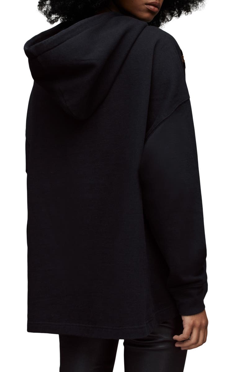 AllSaints Celia Etie Beaded Cotton Blend Hoodie, Alternate, color, 