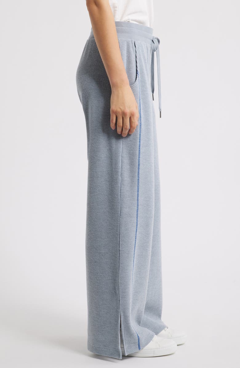 CITY BLUES Contrast Stitch Waffle Knit Lounge Pants, Alternate, color, Sky
