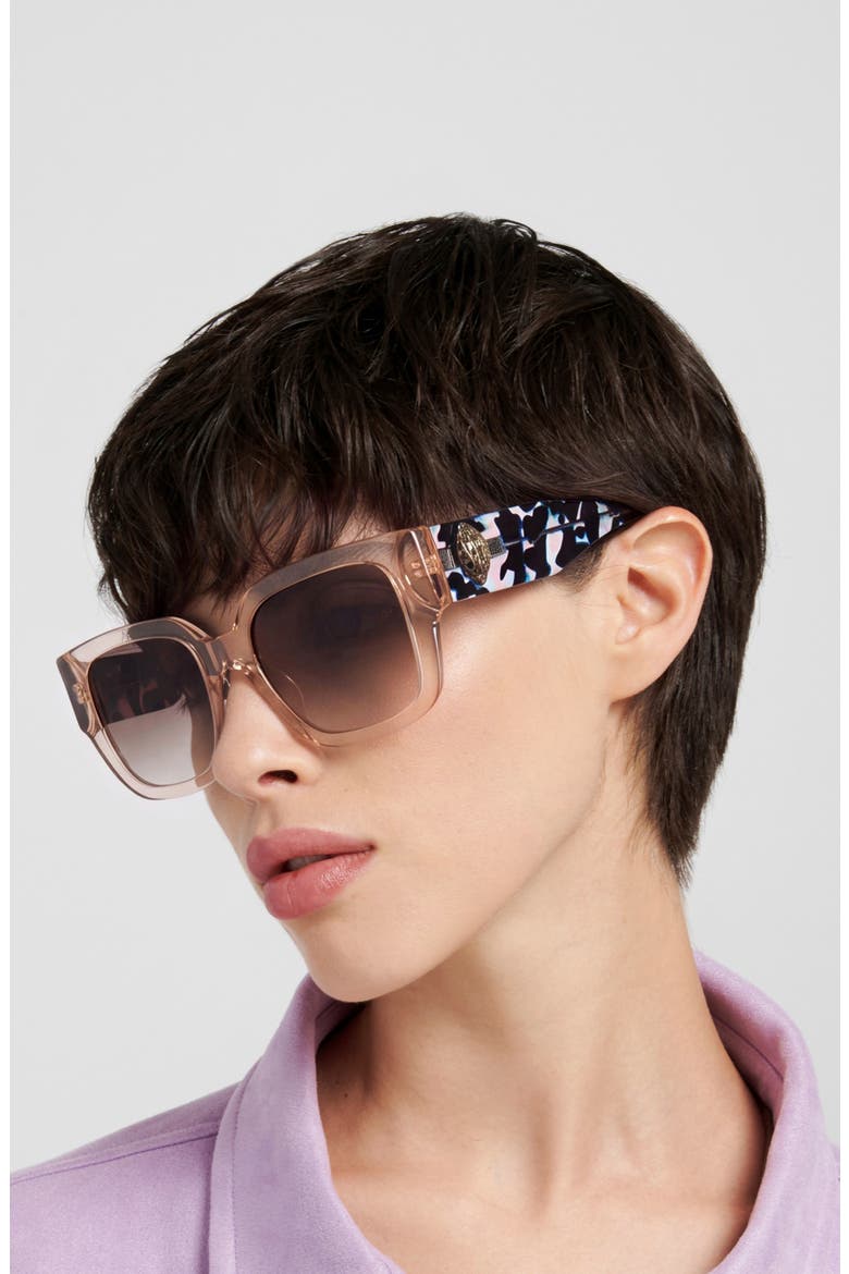 53mm Rectangular Sunglasses, Alternate, color, CRYSTAL BEIGE/ BROWN SF