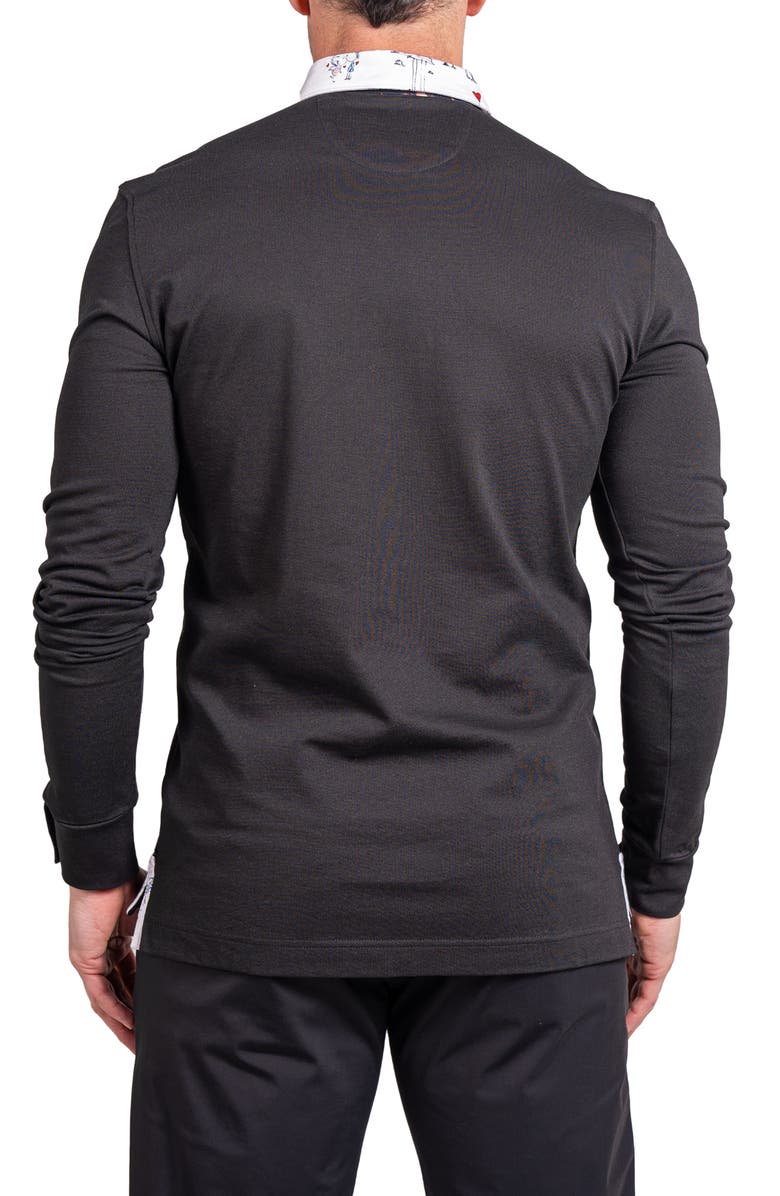 Maceoo Newton Ascension0009 Black Long Sleeve Button-Down Polo, Alternate, color, Black
