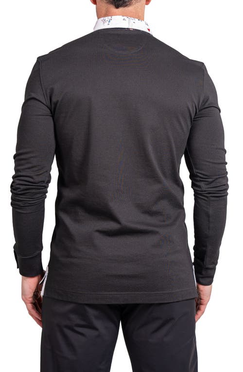 Maceoo Newton Ascension0009 Black Long Sleeve Button-down Polo In Black