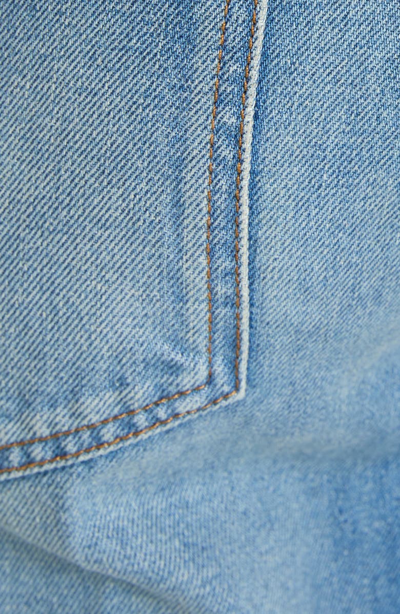 Valentino Garavani Floral Trim Straight Leg Jeans, Alternate, color, Medium Blue Denim