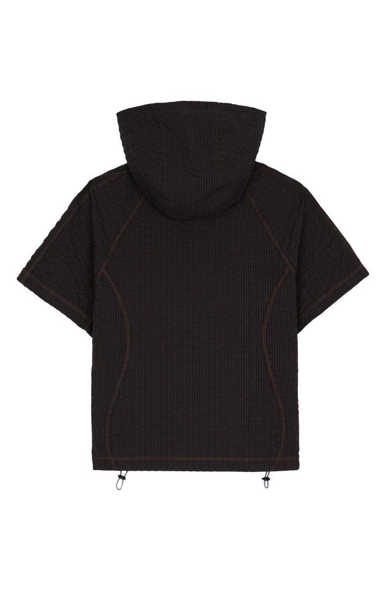 Brain Dead Textured Short Sleeve Hoodie, Alternate, color, Black