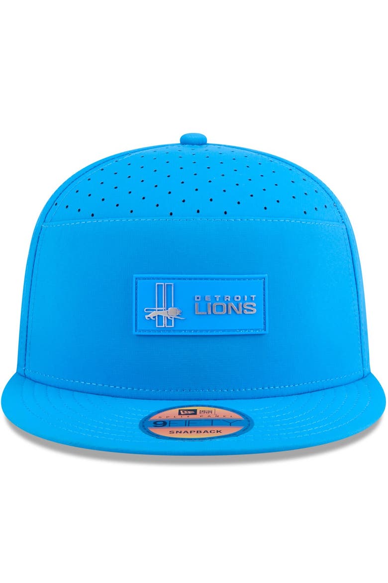 Men's New Era Blue Detroit Lions 2025 Sideline Throwback Split Panel 9FIFTY Snapback Hat, Alternate, color, Blue