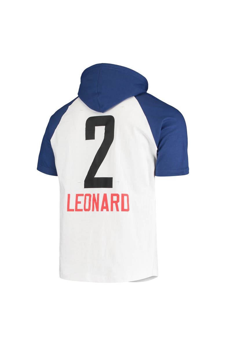 FANATICS Men's Kawhi Leonard White/Royal LA Clippers Player Raglan Pullover Hoodie, Alternate, color,