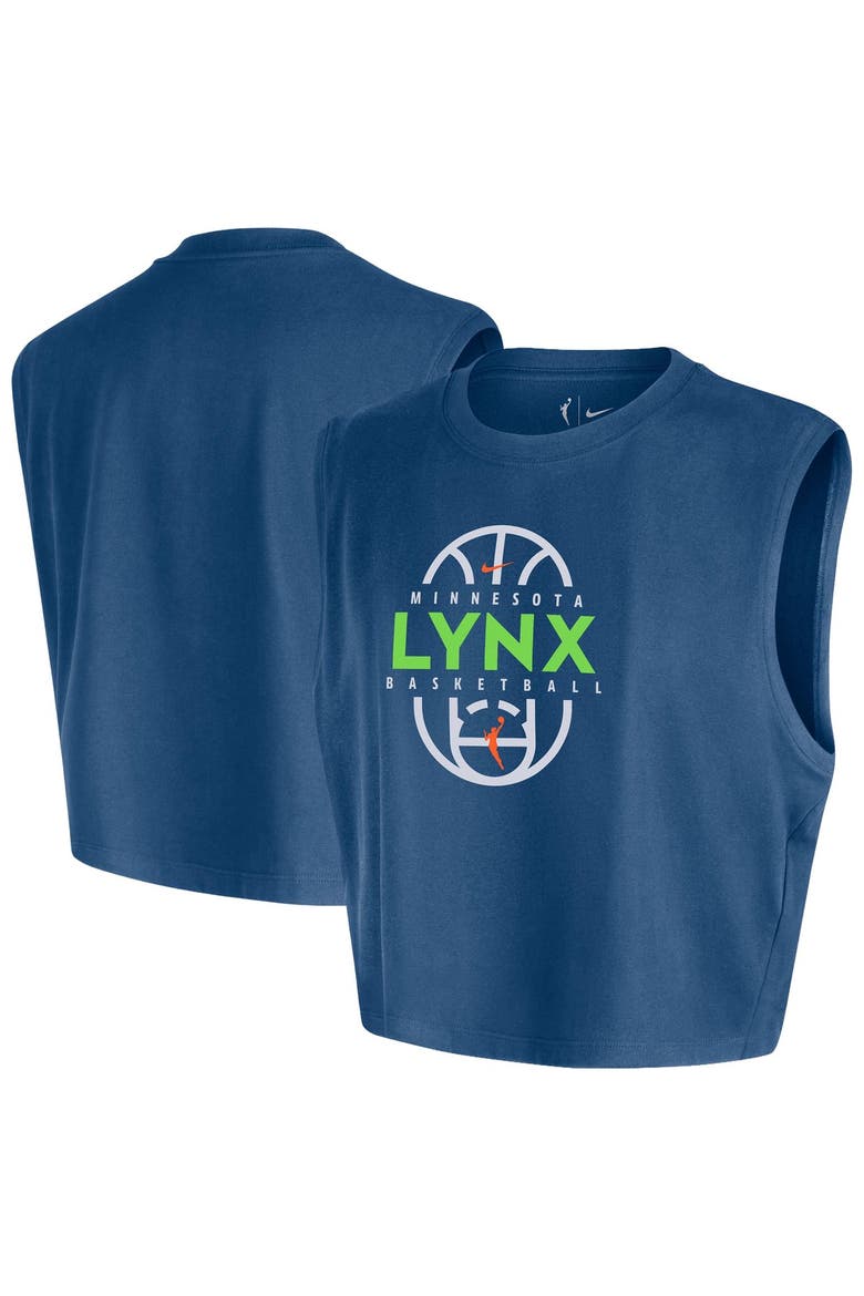 Women's Nike Blue Minnesota Lynx 2026 Authentic On-Court Sleeveless Cropped T-Shirt, Main, color, Blue