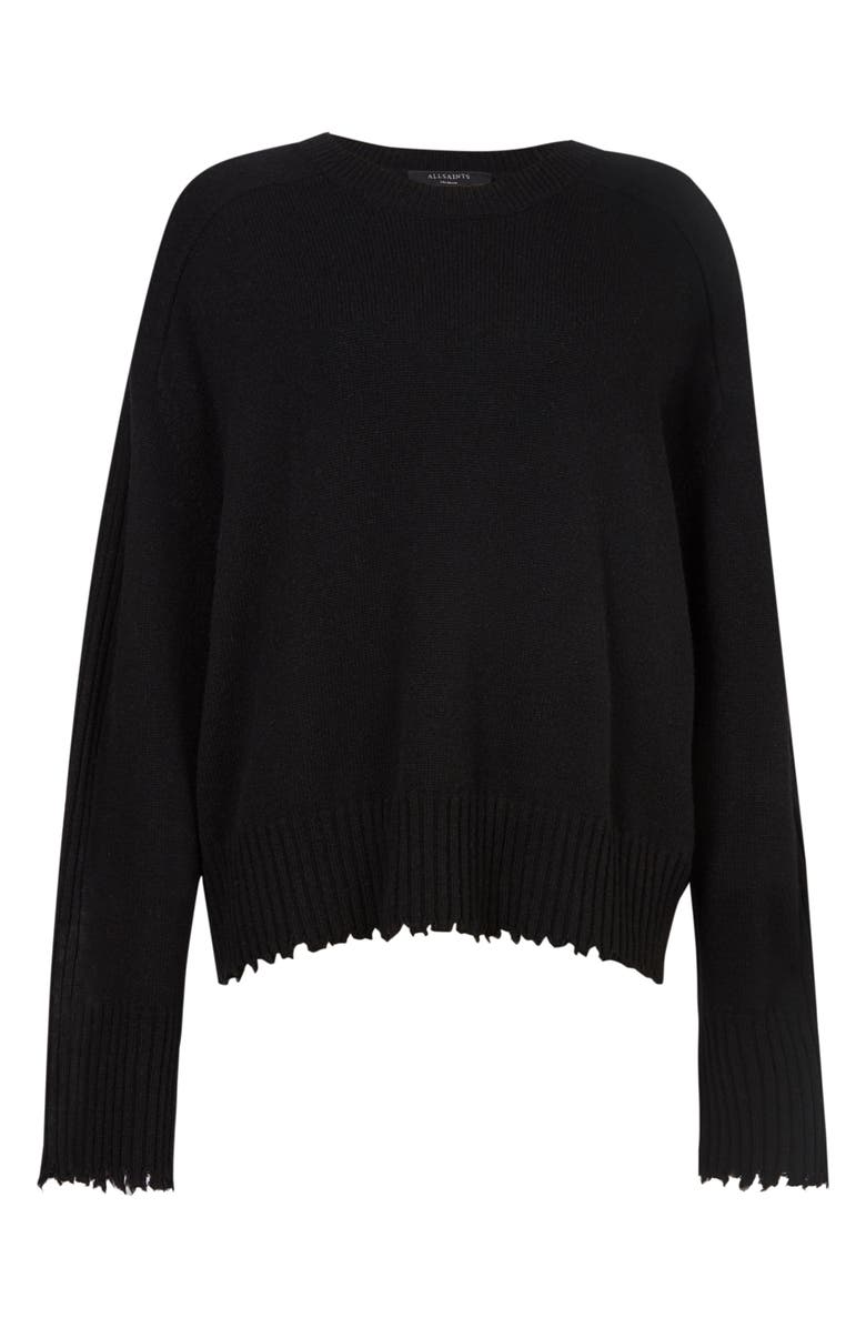 AllSaints Kiera Fray Edge Cashmere & Wool Crewneck Sweater, Alternate, color,