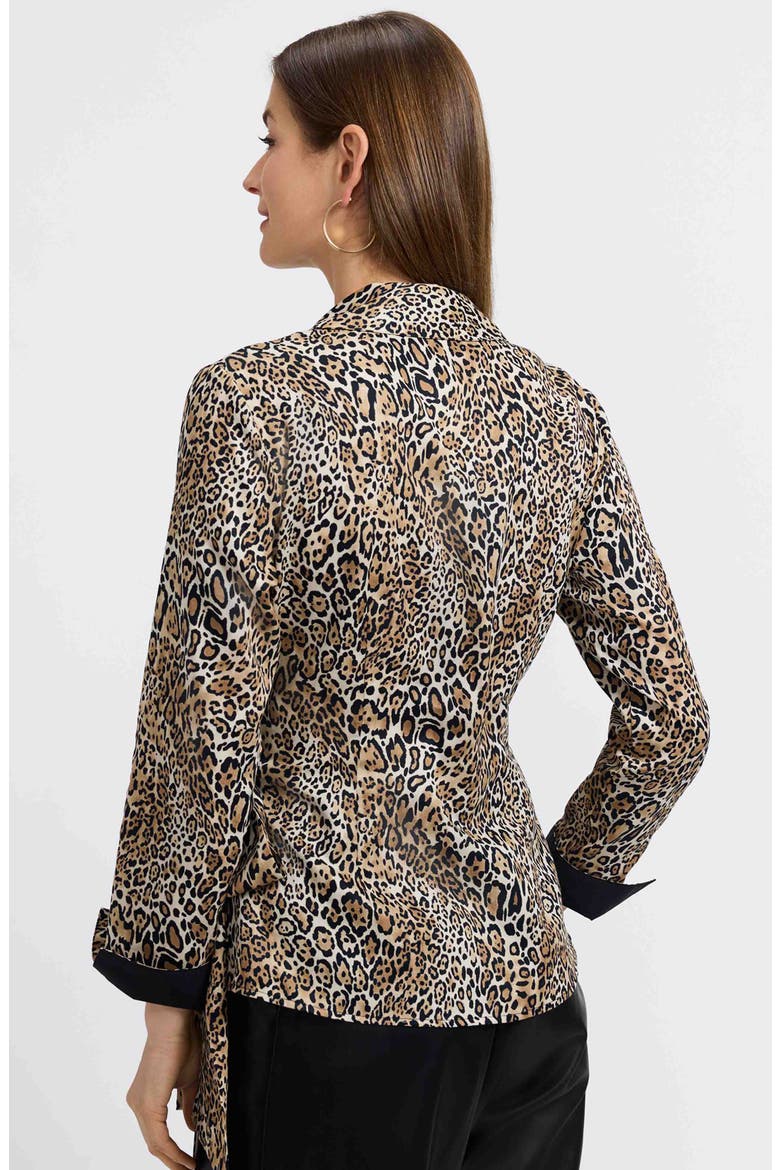 Salina Leopard Print Cotton Poplin Wrap Shirt, Alternate, color, BROWN MULTI