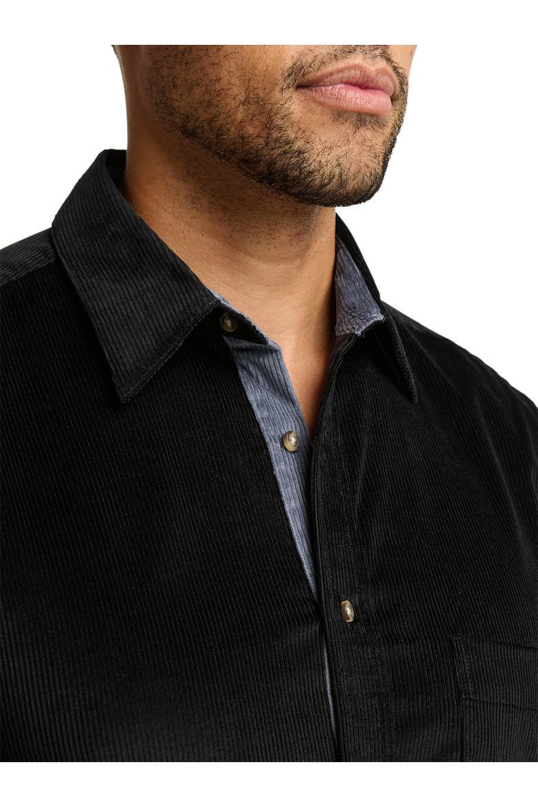 Slim Fit Cotton Corduroy Casual Shirt, Alternate, color, Black
