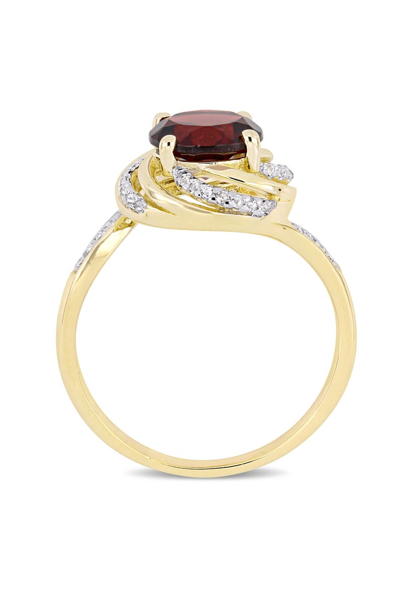 Garnet, White Topaz & Diamond Swirl Ring, Alternate, color, Garnet