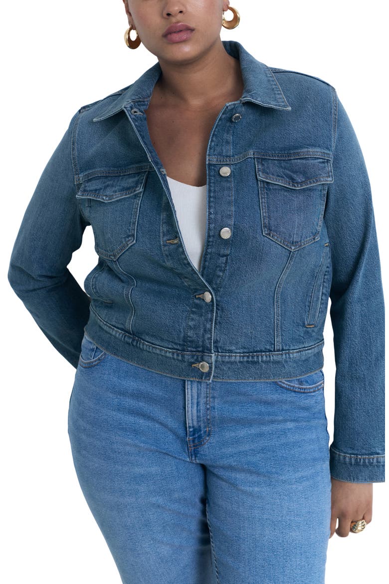 Pockets Denim Jacket, Main, color, MEDIUM BLUE